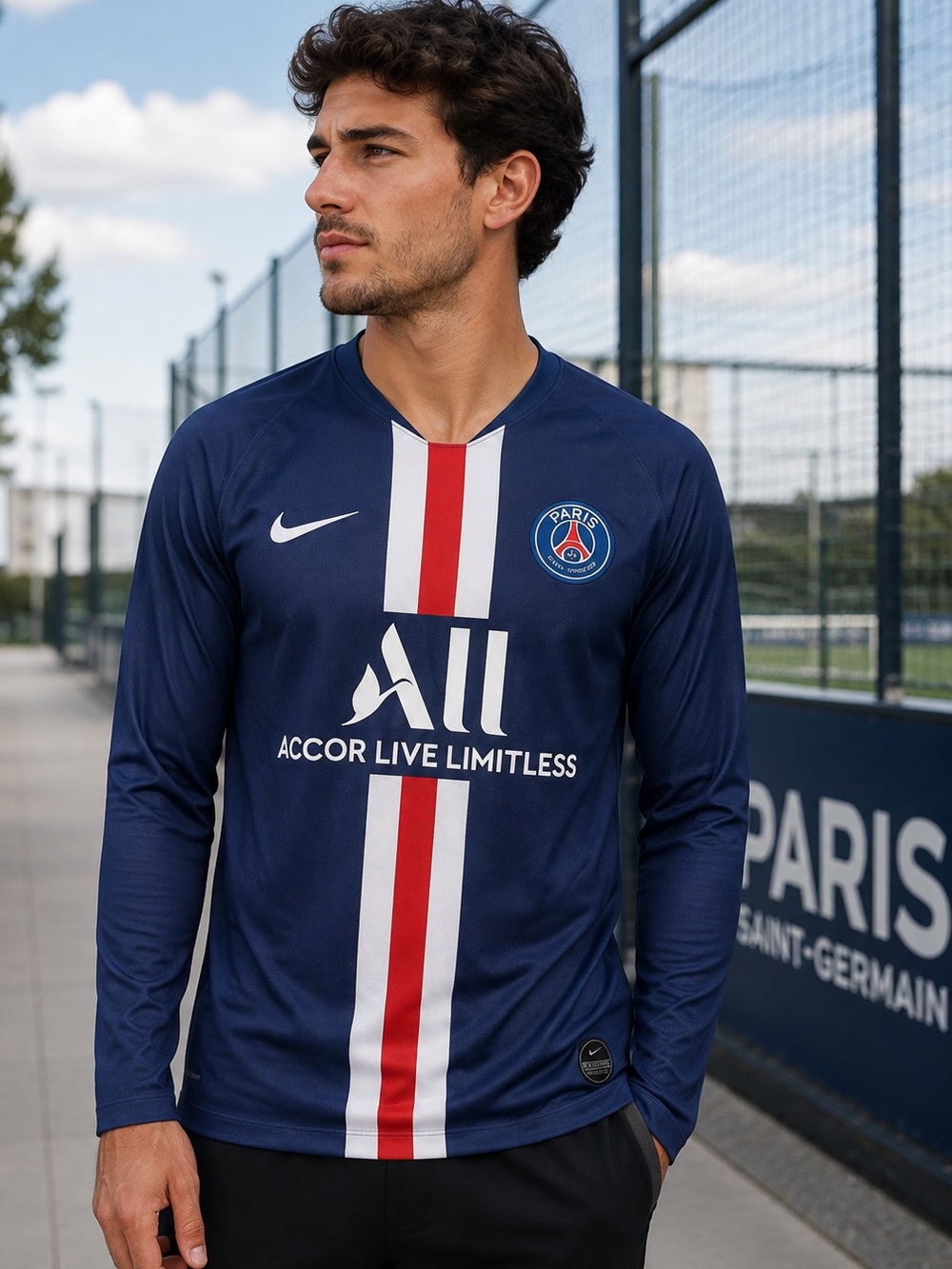 Nike Dri-FIT x Paris Saint-Germain PSG Mens Long Sleeve Soccer Jersey Size Large